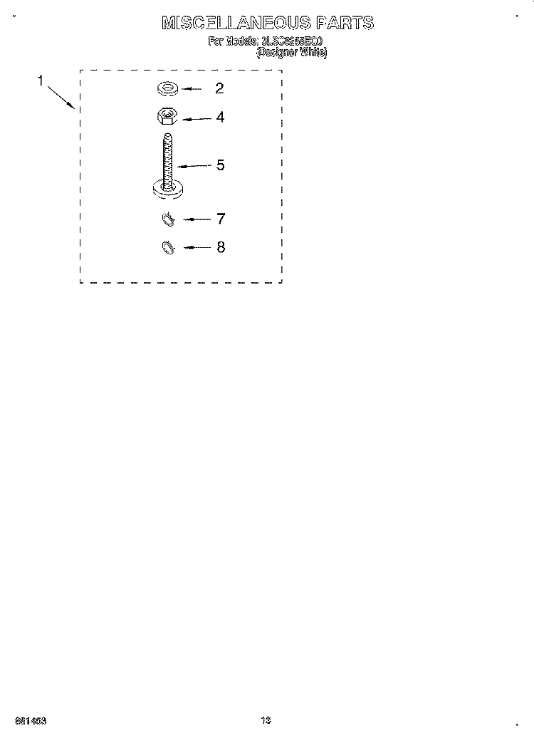 MISCELLANEOUS, LIT/OPTIONAL Diagram and Parts List for 3LSC8255EQ0  Whirlpool Washer