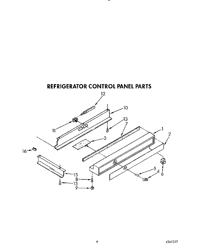 REFRIGERATOR CONTROL PANEL Diagram and Parts List for KSSS42MWX01  KitchenAid Refrigerator