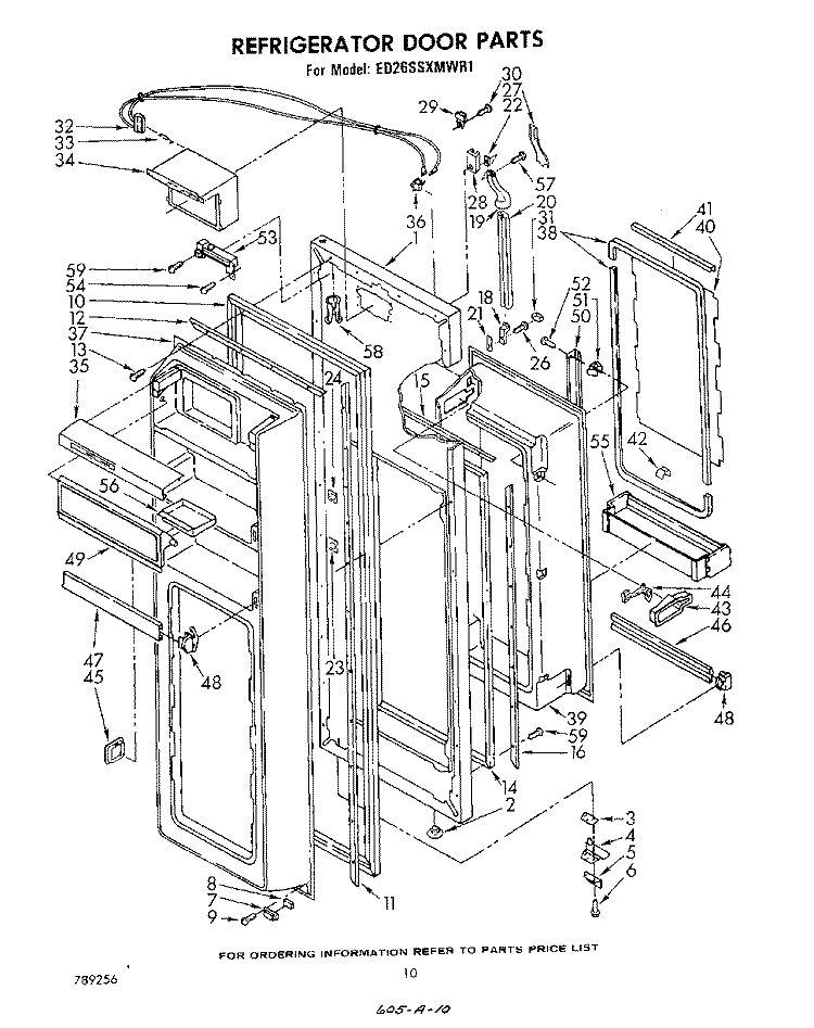 REFRIGERATOR DOOR Diagram and Parts List for ED26SSXMWR1  Whirlpool Refrigerator