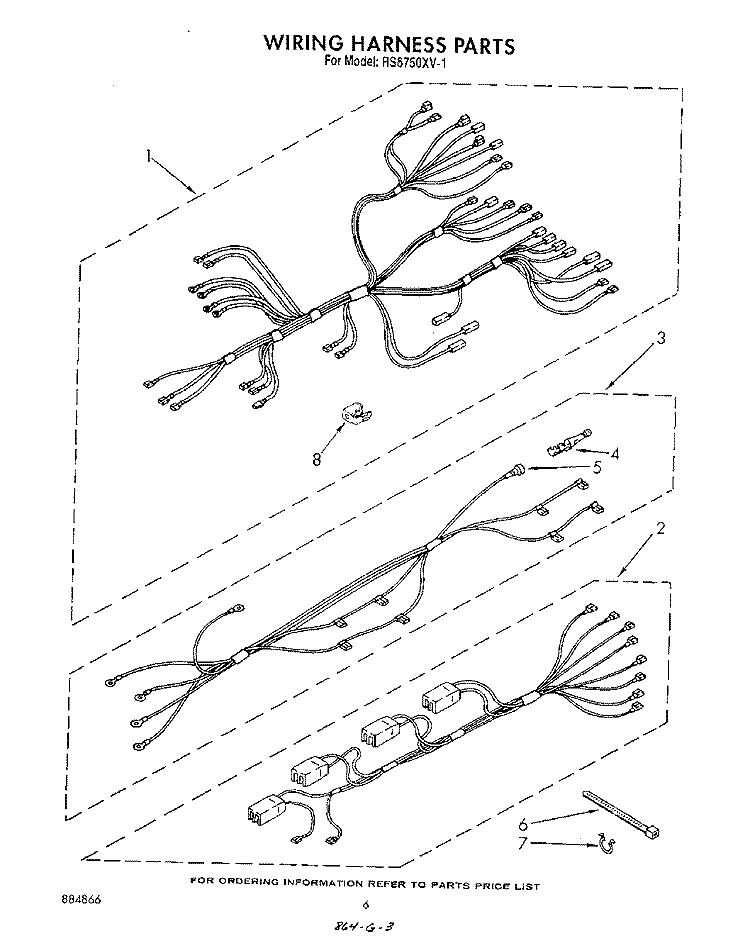WIRING HARNESS , LIT/OPTIONAL Diagram and Parts List for RS6750XVN1  Whirlpool Range