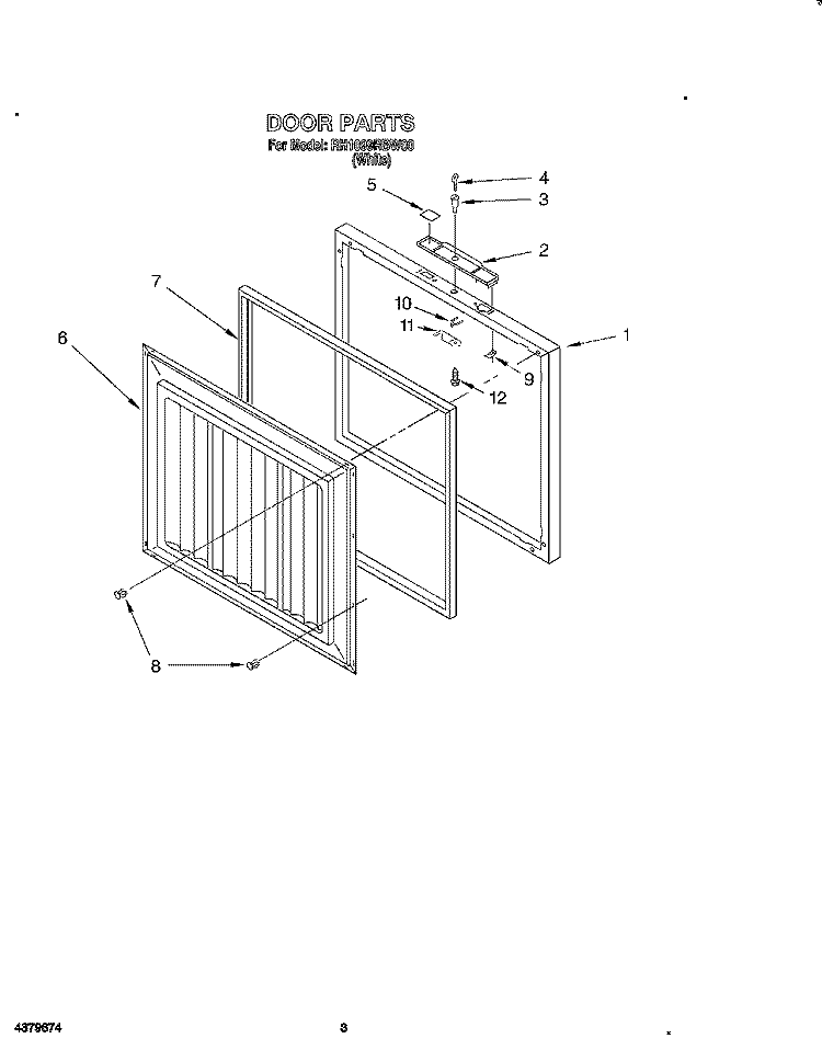 SECTION Diagram and Parts List for RH1099RBW00  Roper Freezer