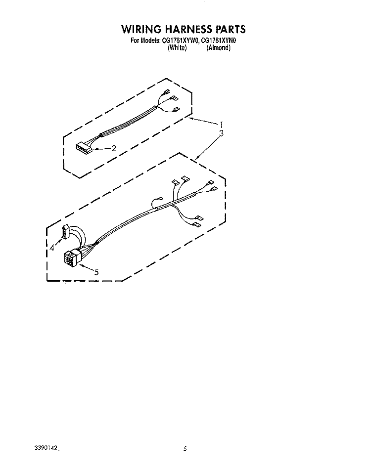 WIRING HARNESS Diagram and Parts List for CG1751XYN0  Whirlpool Dryer