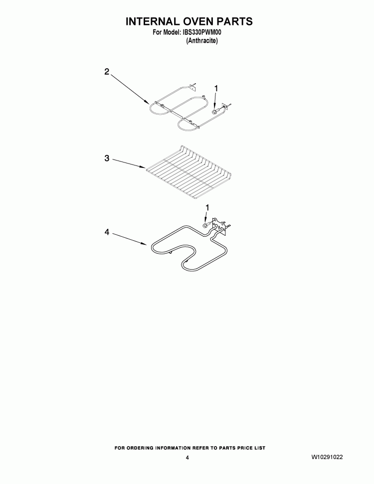 INTERNAL OVEN PARTS Diagram and Parts List for IBS330PWM00  Whirlpool Wall Oven