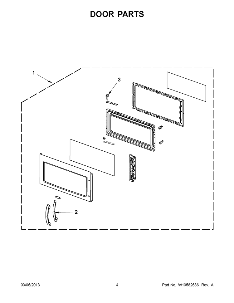 DOOR PARTS Diagram and Parts List for WMH32517AS2  Whirlpool Microwave