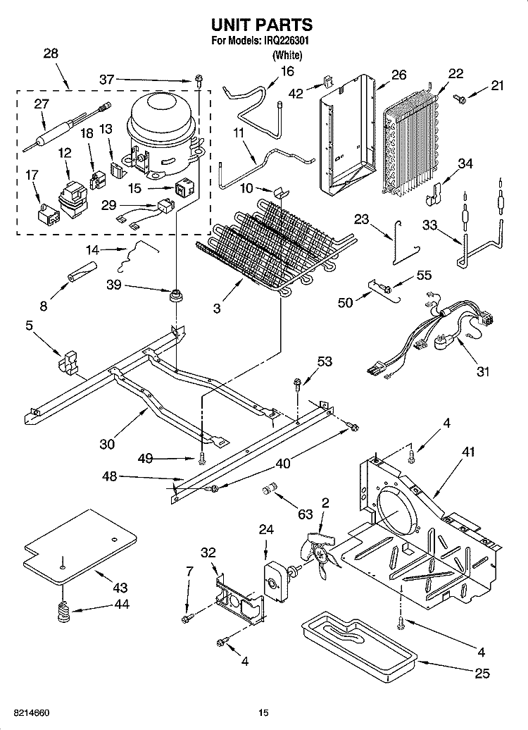 UNIT PARTS Diagram and Parts List for IRQ226301  Inglis Refrigerator