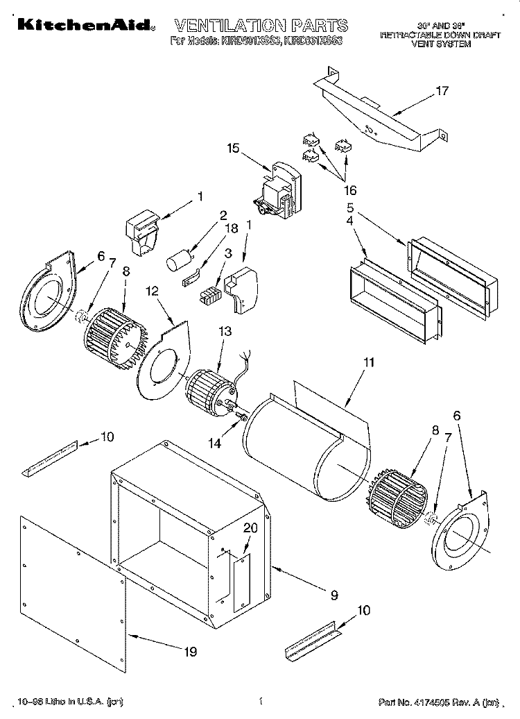 SECTION Diagram and Parts List for KIRD801XSS3  KitchenAid Range Hood