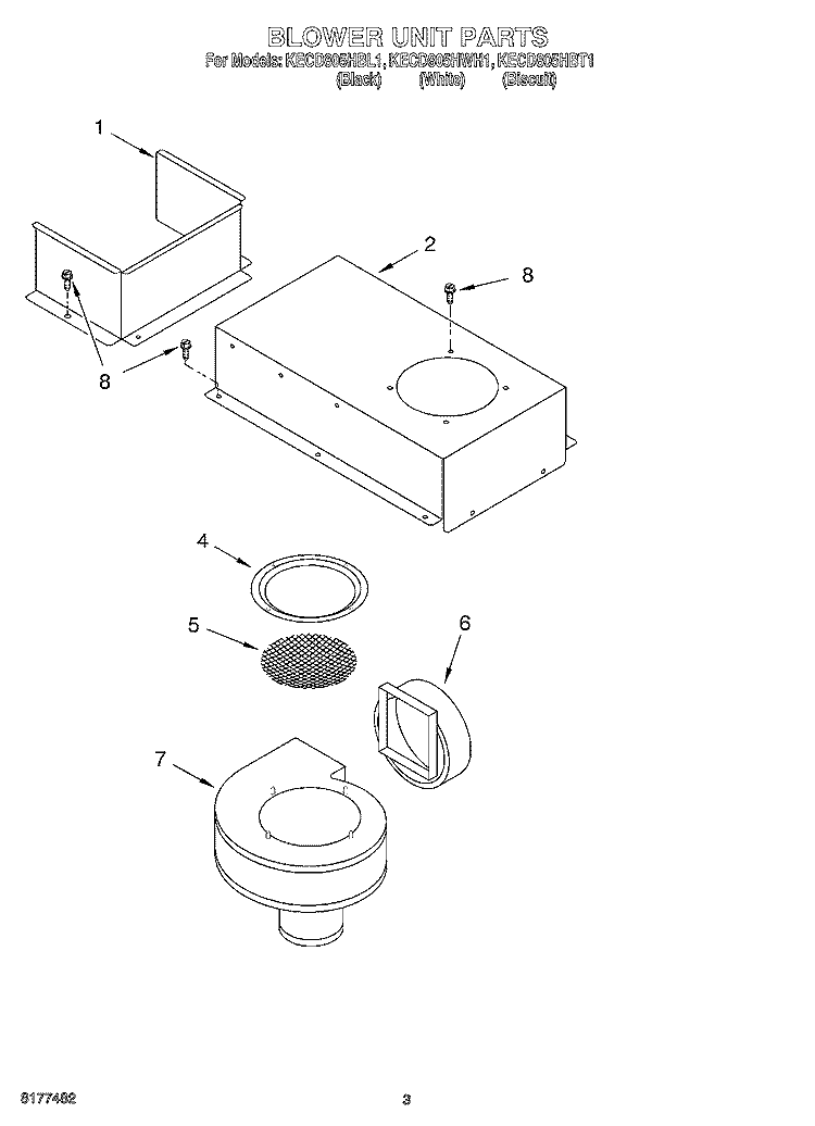 SECTION Diagram and Parts List for KECD805HBT1  KitchenAid Cooktop