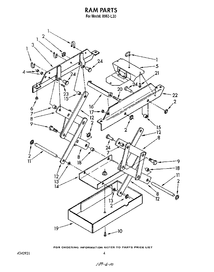 RAM Diagram and Parts List for 8963L30  Roper Trash Compactor