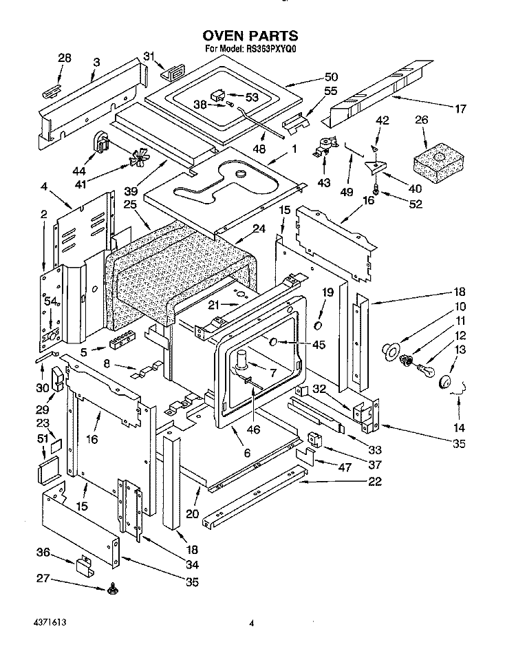 OVEN, LIT/OPTIONAL Diagram and Parts List for RS363PXYQ0  Whirlpool Range