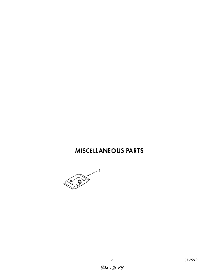 MISCELLANEOUS Diagram and Parts List for DU8720XX0  Whirlpool Dishwasher