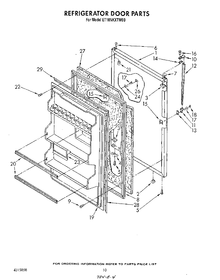 REFRIGERATOR DOOR , LIT/OPTIONAL Diagram and Parts List for ET18NKXTG00  Whirlpool Refrigerator