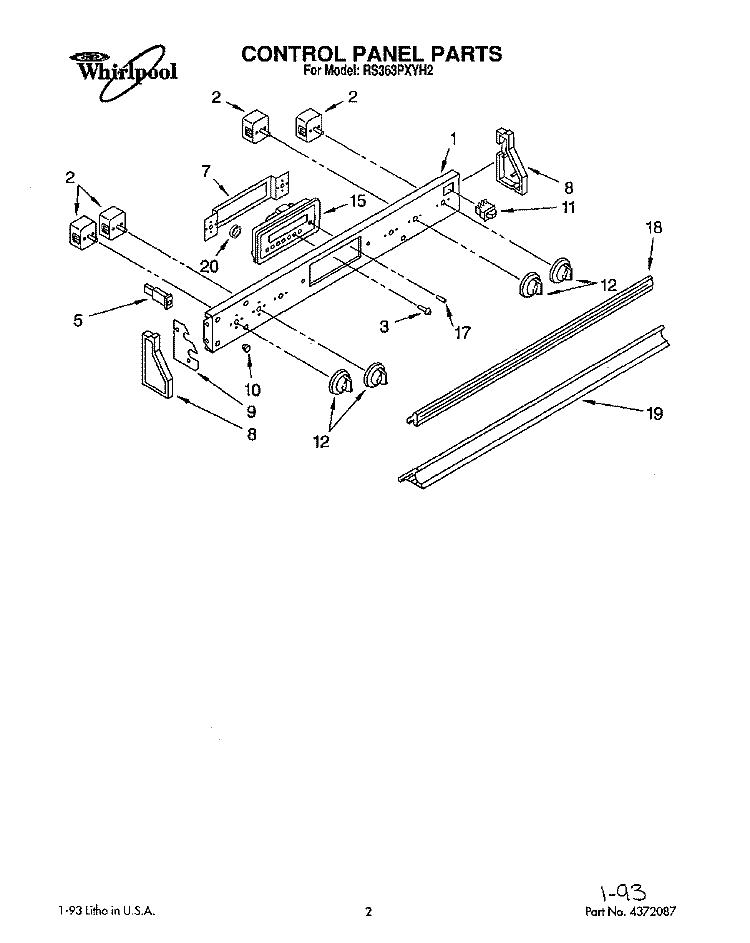 SECTION Diagram and Parts List for RS363PXYH2  Whirlpool Range