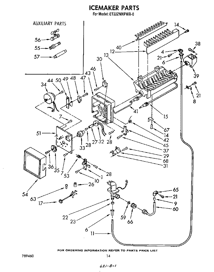 ICE MAKER , NOT ILLUSTRATED Diagram and Parts List for ET22ZMXPWR0  Whirlpool Refrigerator