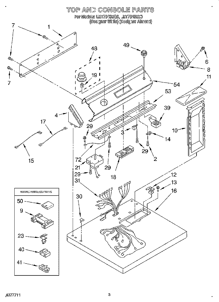 SECTION Diagram and Parts List for LET7646EQ0  Whirlpool Dryer
