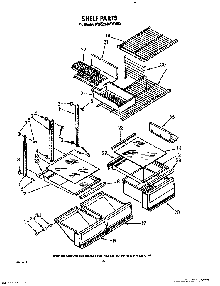 SHELF, LIT/OPTIONAL Diagram and Parts List for KTRS25KWAL00  KitchenAid Refrigerator