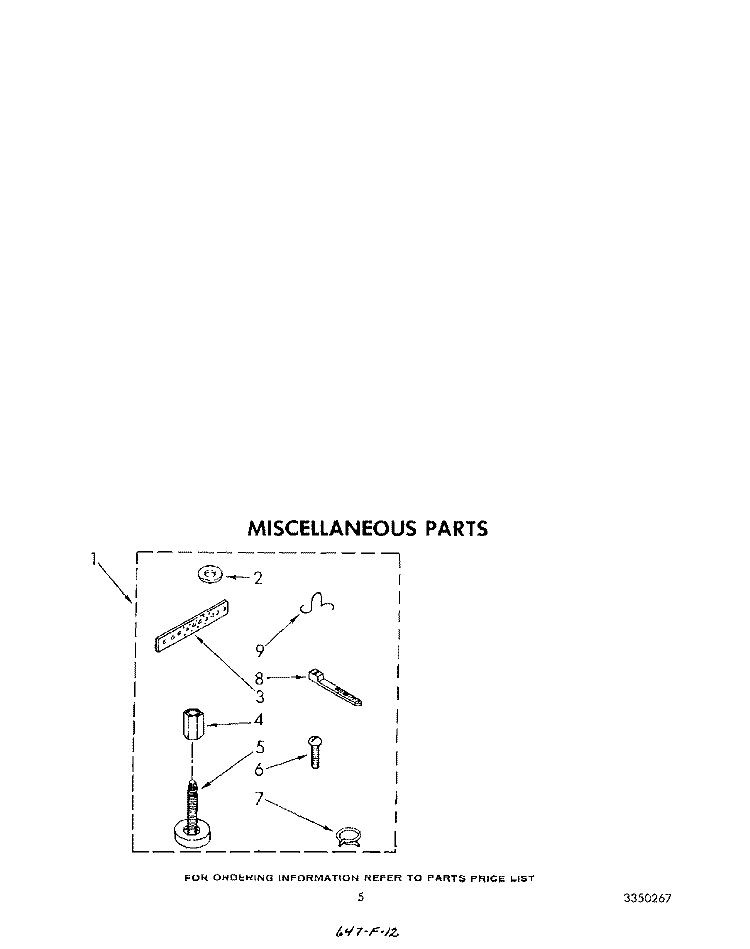 MISCELLANEOUS Diagram and Parts List for LA6058XSW2  Whirlpool Washer
