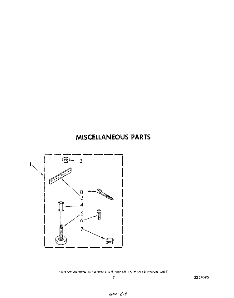 MISCELLANEOUS Diagram and Parts List for LA5700XPW6  Whirlpool Washer