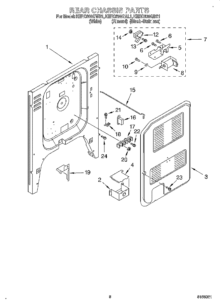 REAR CHASSIS Diagram and Parts List for KERC600GBS1  KitchenAid Range