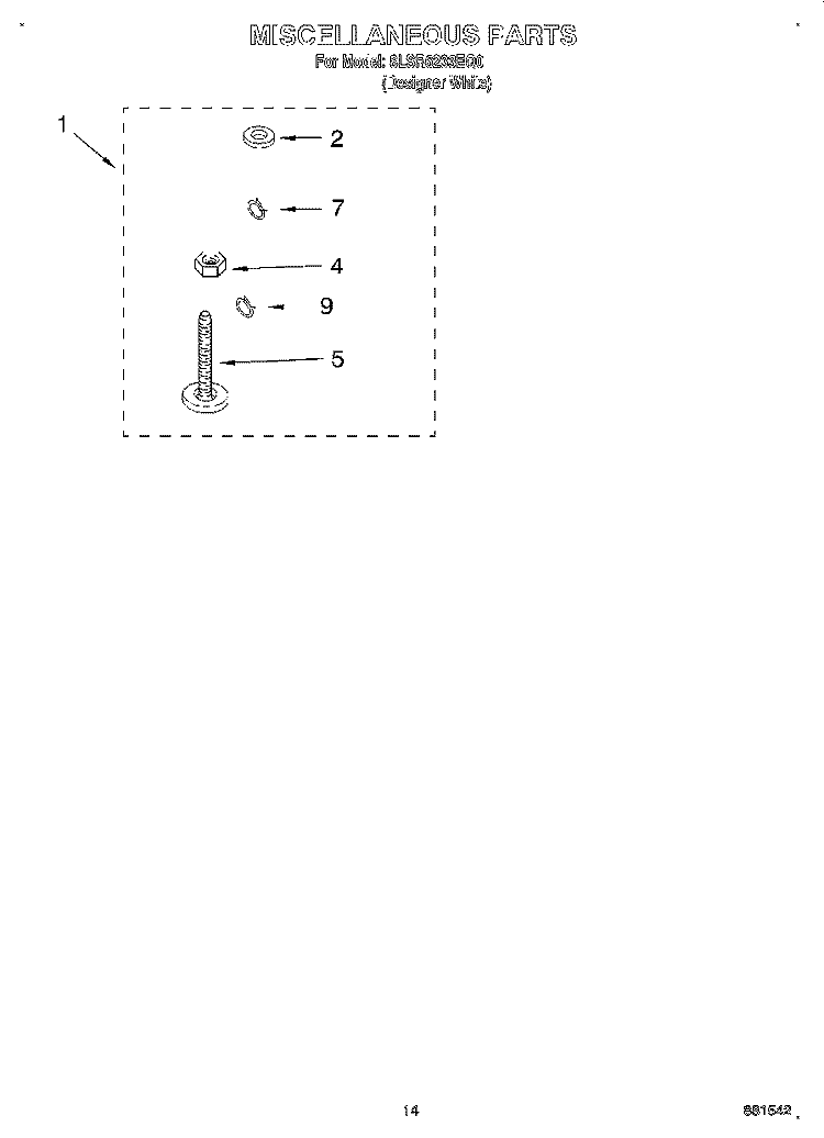 MISCELLANEOUS, LIT/OPTIONAL Diagram and Parts List for 8LSR6233EQ0  Whirlpool Washer