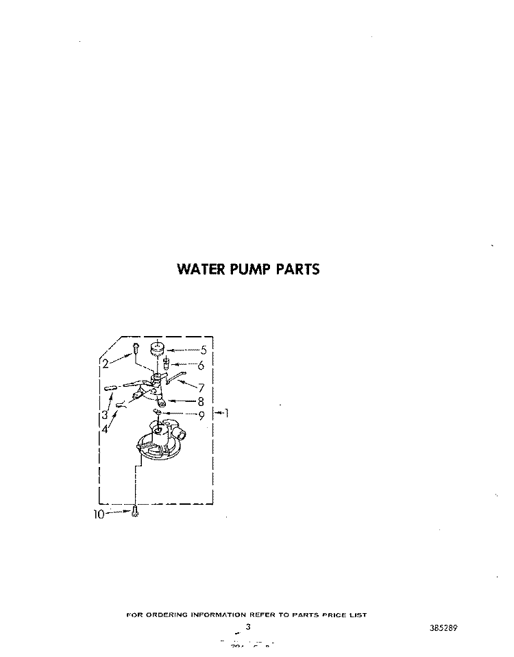 WATER PUMP Diagram and Parts List for CA2180XMW0  Whirlpool Washer