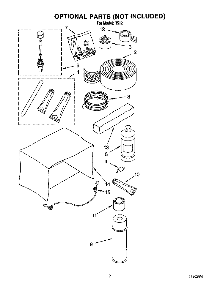OPTIONAL Diagram and Parts List for R512  Whirlpool Air Conditioner