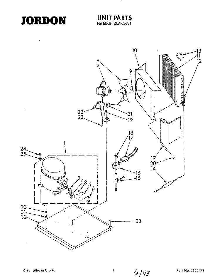 UNIT, LITERATURE Diagram and Parts List for JLAIC5051  Whirlpool Ice Maker