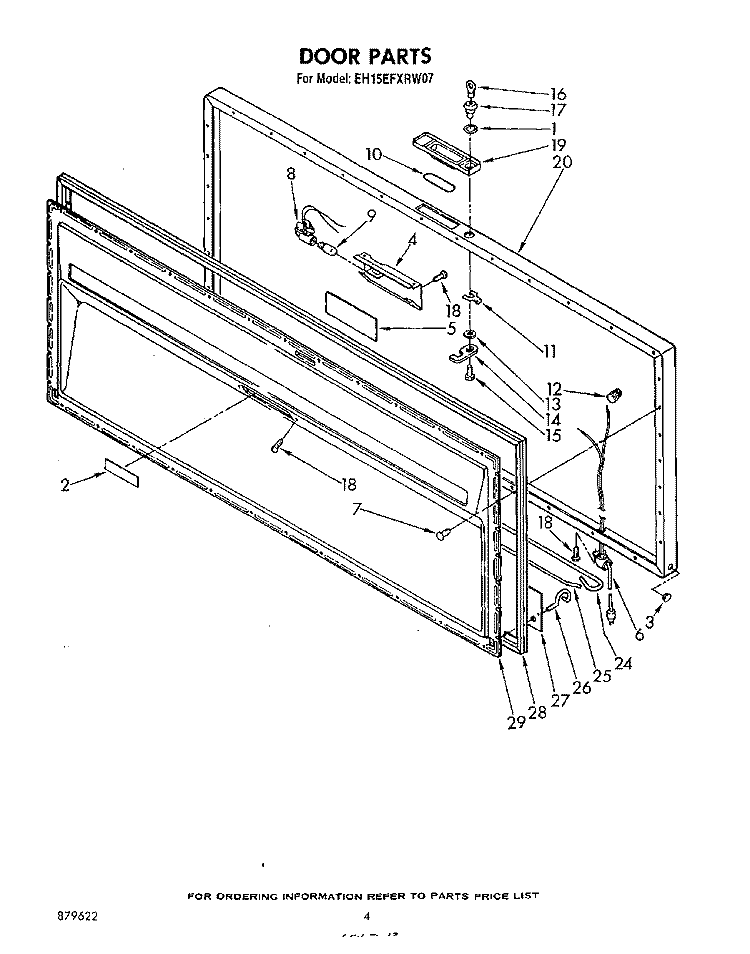 SECTION Diagram and Parts List for EH15EFXRW07  Whirlpool Freezer