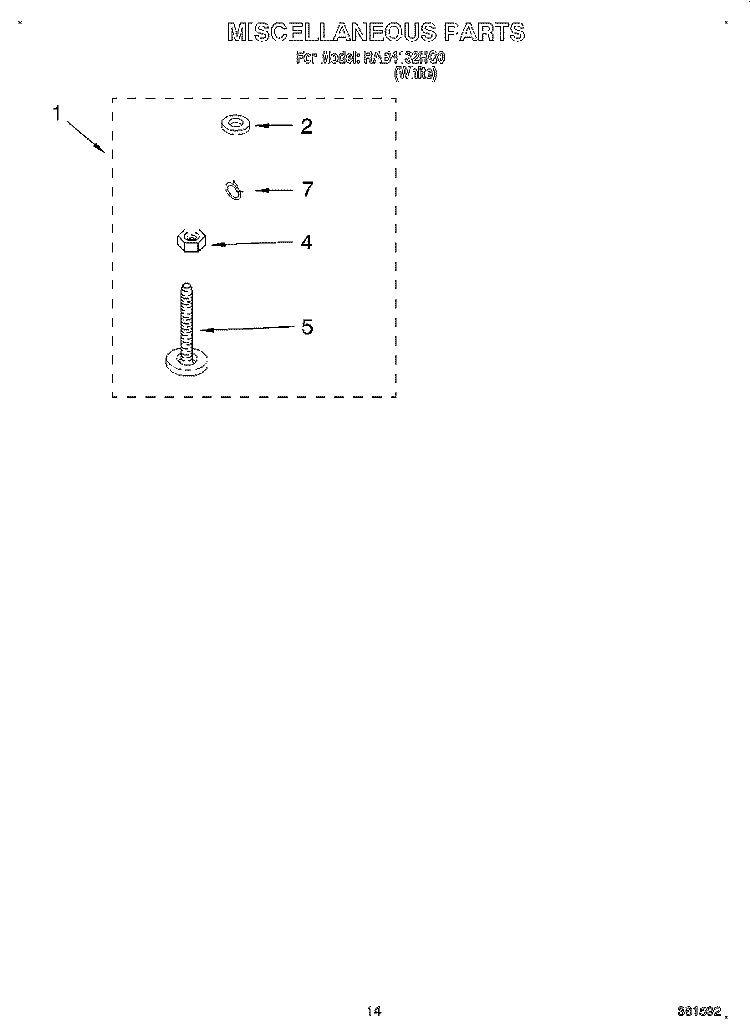 MISCELLANEOUS, LIT/OPTIONAL Diagram and Parts List for RAB4132HQ0  Whirlpool Washer