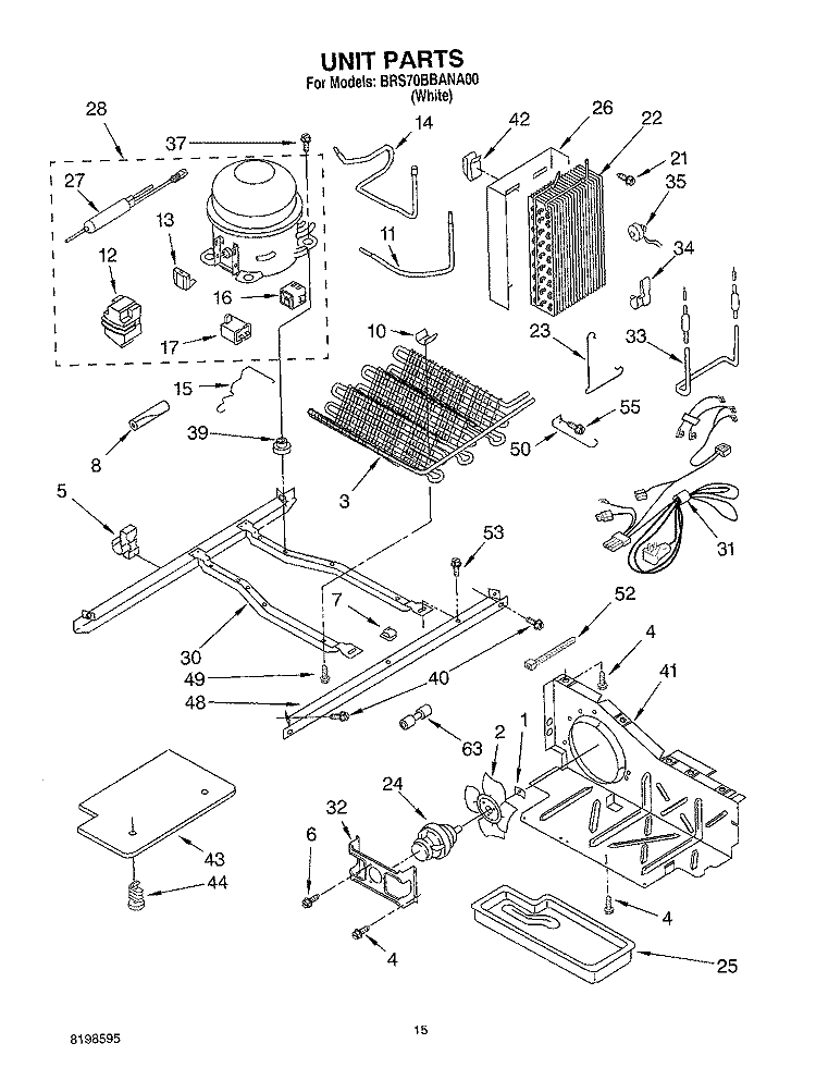 UNIT PARTS Diagram and Parts List for BRS70BBANA00  Whirlpool Refrigerator
