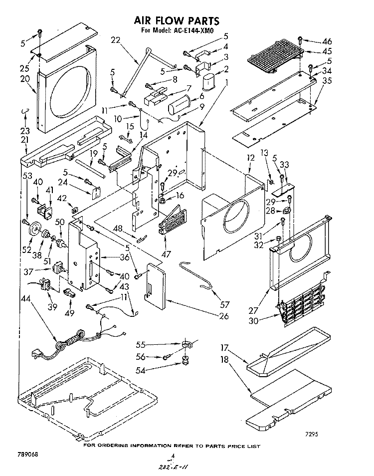 SECTION Diagram and Parts List for ACE144XM0  Whirlpool Air Conditioner