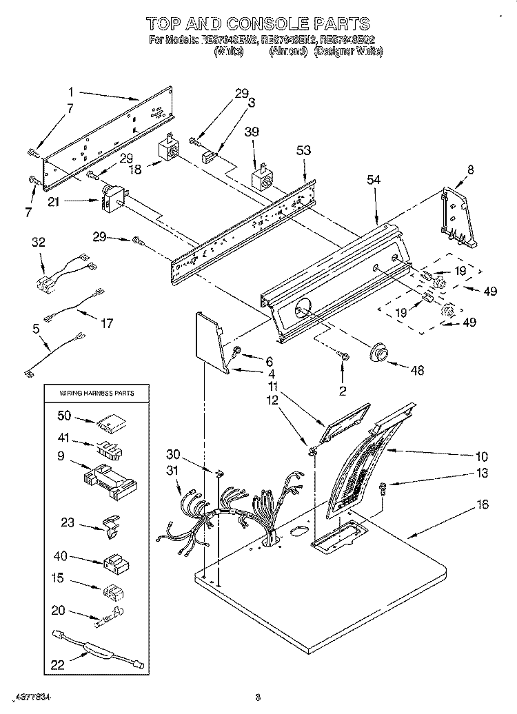 SECTION Diagram and Parts List for RES7648EQ2  Roper Dryer