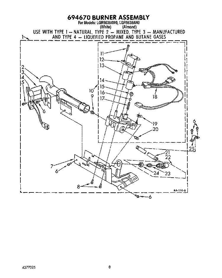 SECTION Diagram and Parts List for LGR5638AN0  Whirlpool Dryer
