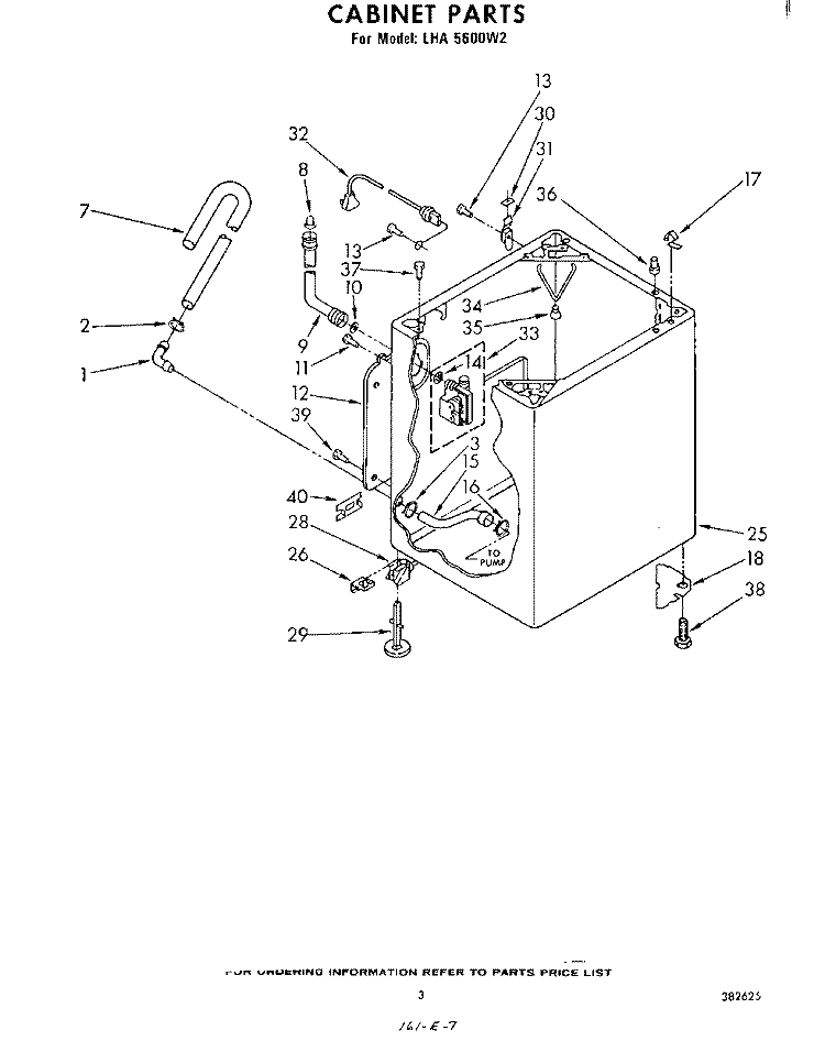 CABINET Diagram and Parts List for LHA5600W2  Whirlpool Washer