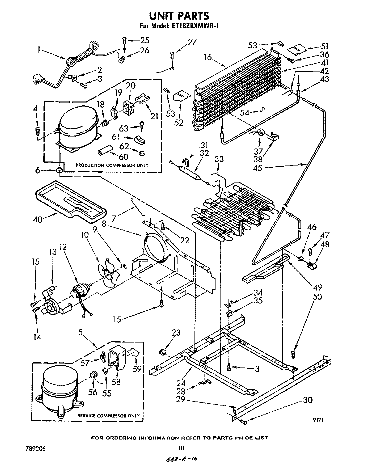 UNIT, LIT / OPTIONAL Diagram and Parts List for ET18ZKXMWR1  Whirlpool Refrigerator