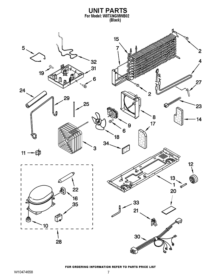 UNIT PARTS Diagram and Parts List for W8TXNGMWB02  Whirlpool Refrigerator