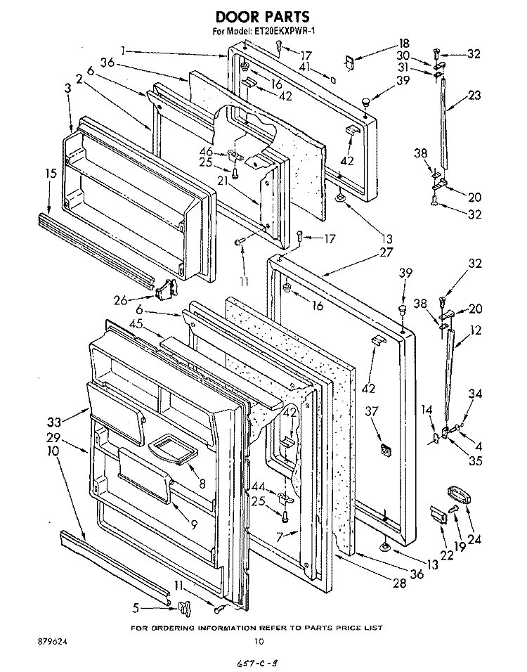 DOOR, LIT/OPTIONAL Diagram and Parts List for ET20EKXPWR1  Whirlpool Refrigerator