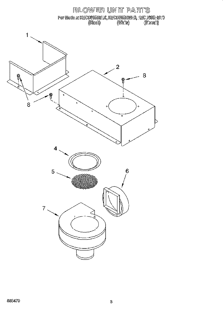 SECTION Diagram and Parts List for KECD865HBL0  KitchenAid Cooktop