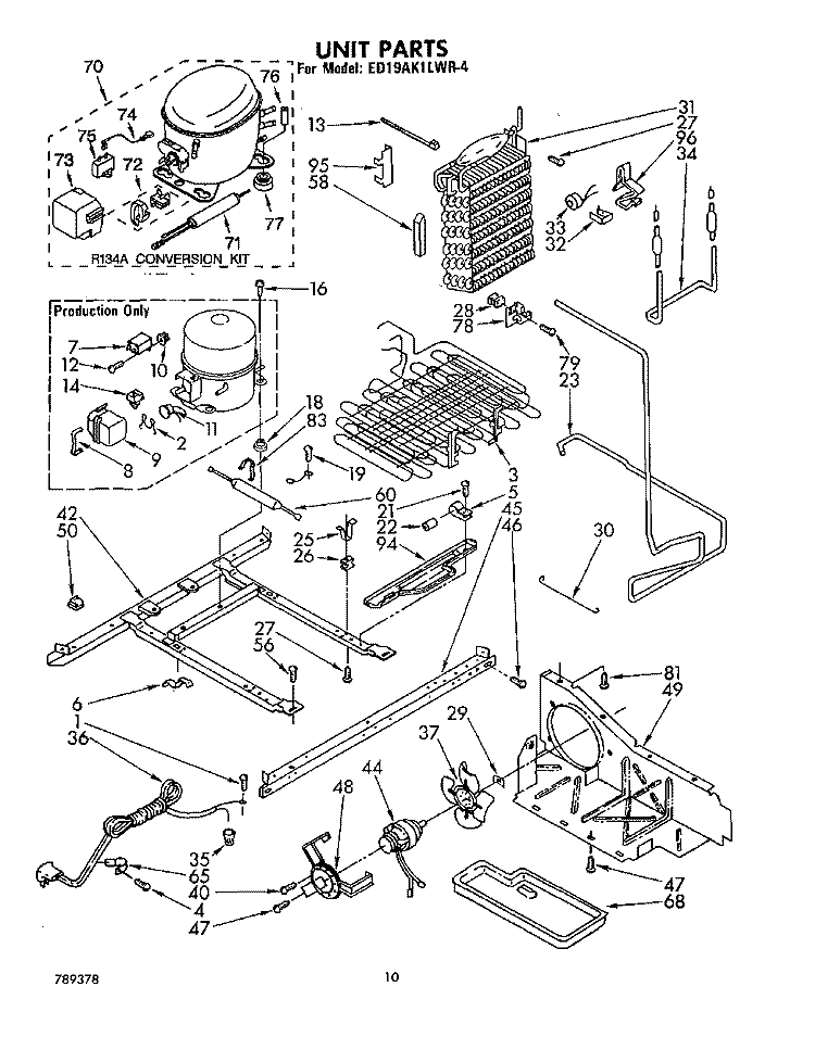 UNIT , LIT/OPTIONAL Diagram and Parts List for ED19AK1LWR4  Whirlpool Refrigerator