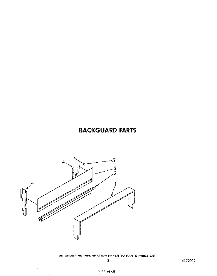 BACKGUARD Diagram and Parts List for SF305ESRW0  Whirlpool Range