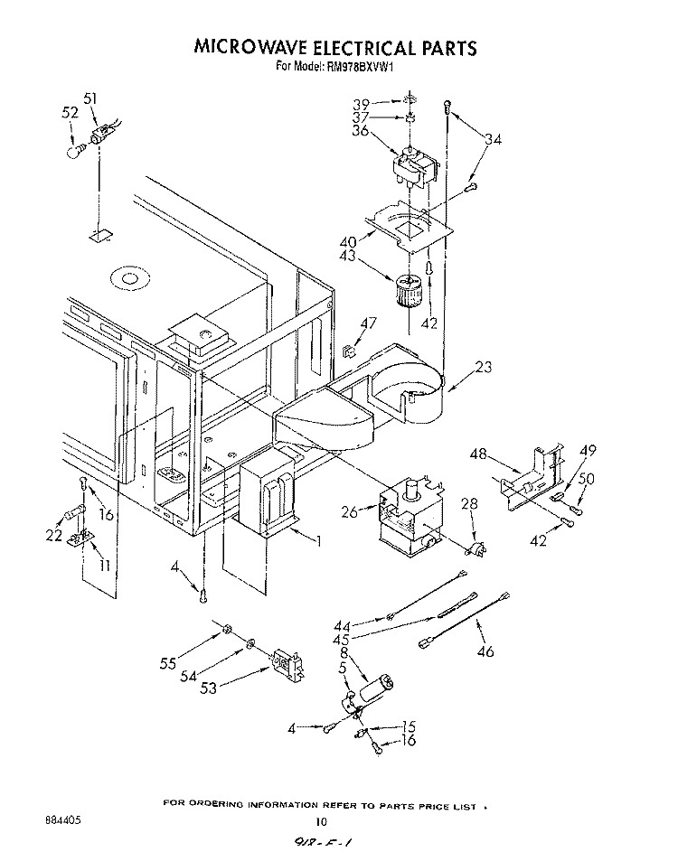 MICROWAVE ELECTRICAL Diagram and Parts List for RM978BXVF1  Whirlpool Microwave Oven Combo