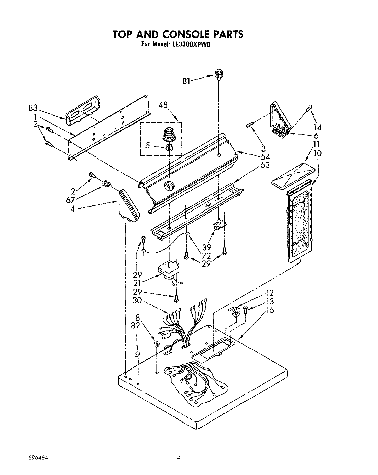 SECTION Diagram and Parts List for LE3300XPW0  Whirlpool Dryer