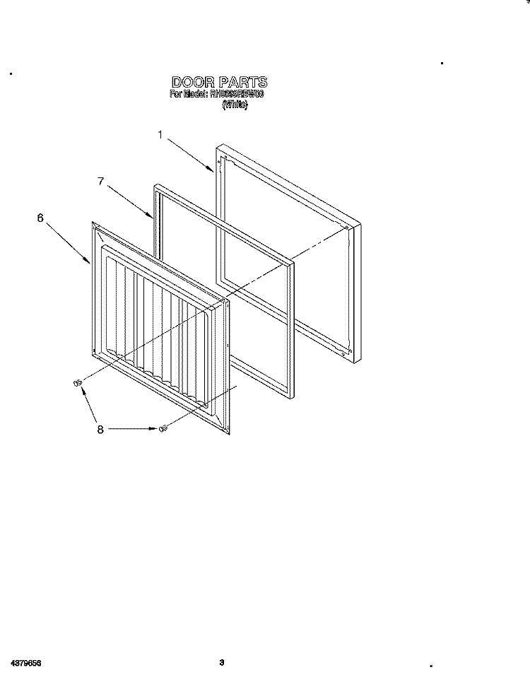SECTION Diagram and Parts List for RH0599RBW00  Roper Freezer