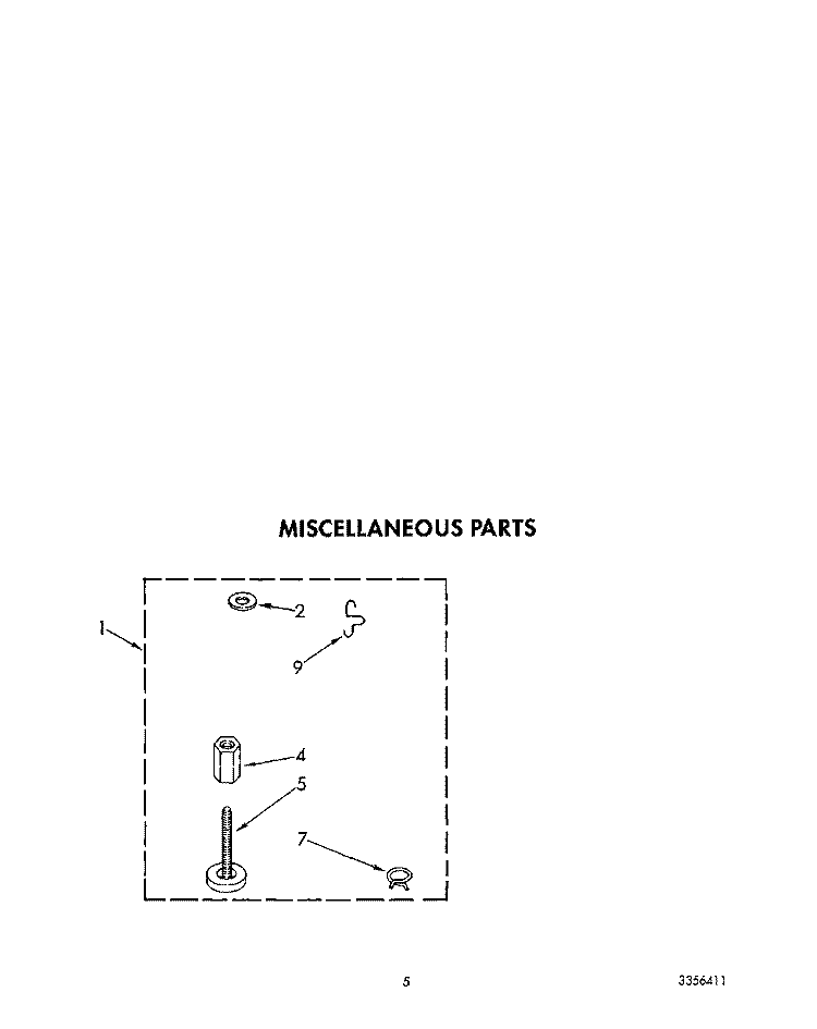 MISCELLANEOUS Diagram and Parts List for 3LA5801XXW0  Whirlpool Washer