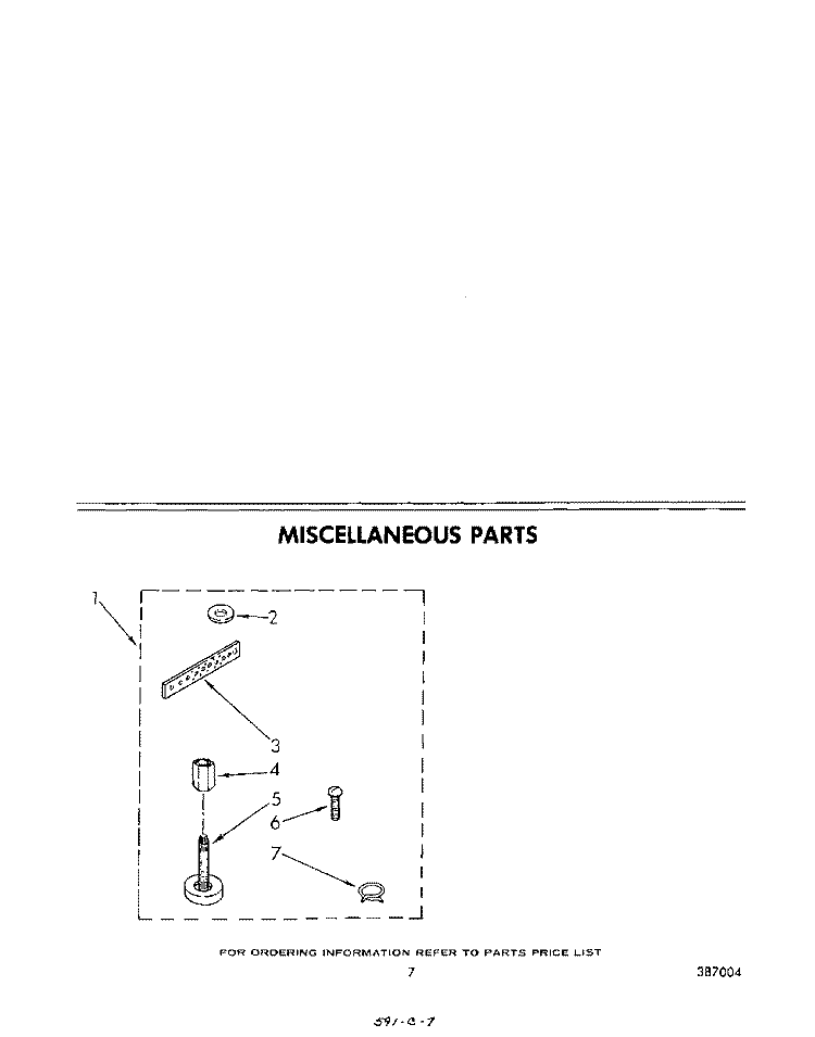 MISCELLANEOUS Diagram and Parts List for LA7700XPW1  Whirlpool Washer