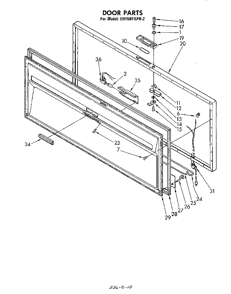 SECTION Diagram and Parts List for EH150FXPN2  Whirlpool Freezer