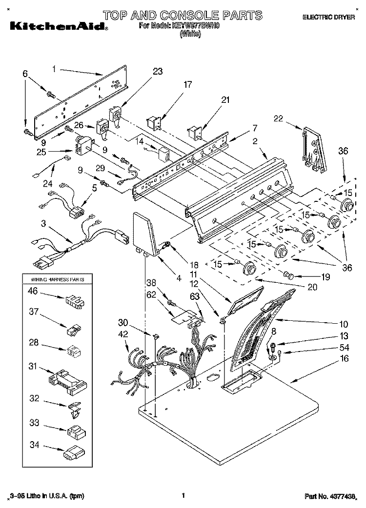 SECTION Diagram and Parts List for KEYW877BWH0  KitchenAid Dryer