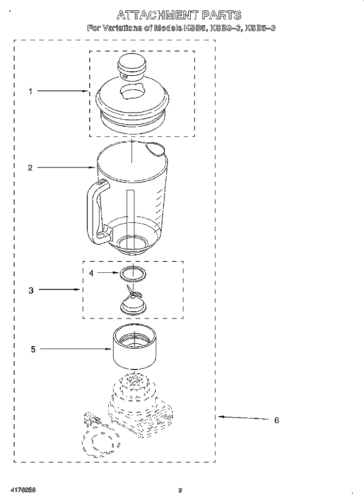 SECTION Diagram and Parts List for KSB5(DUP)  KitchenAid Blender
