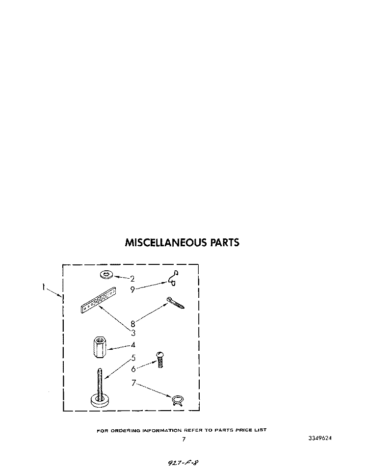 MISCELLANEOUS Diagram and Parts List for LA7680XSW1  Whirlpool Washer