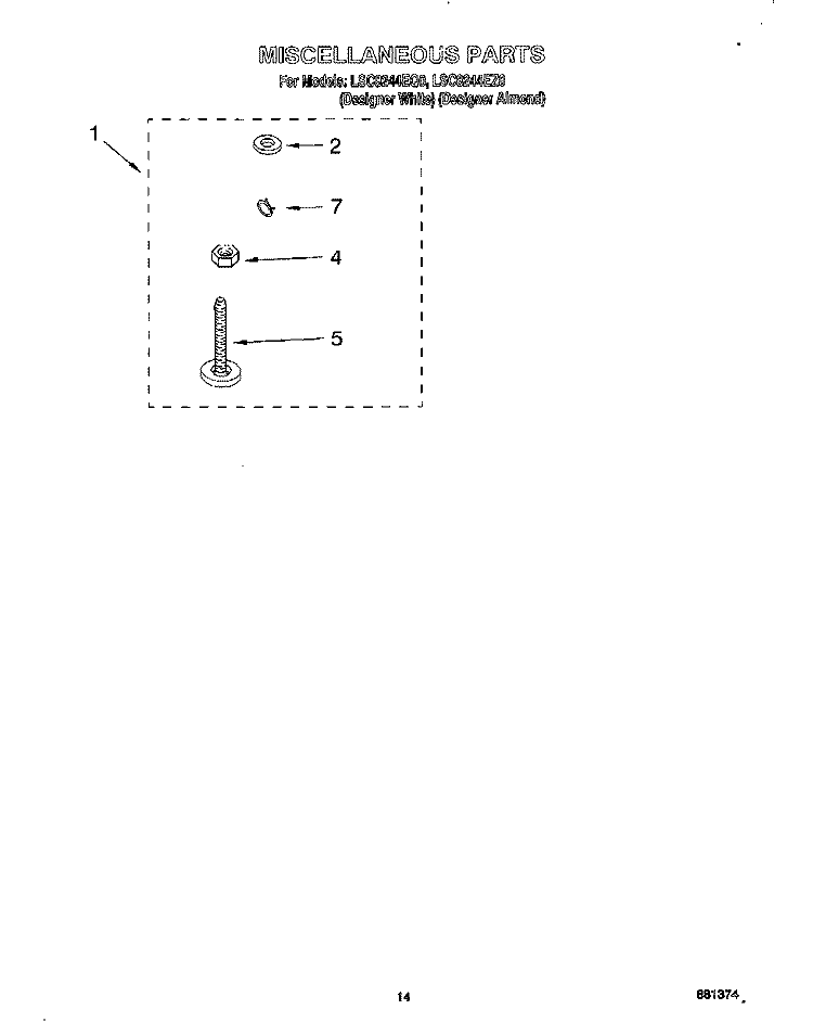 MISCELLANEOUS, LIT/OPTIONAL Diagram and Parts List for LSC8244EZ0  Whirlpool Washer