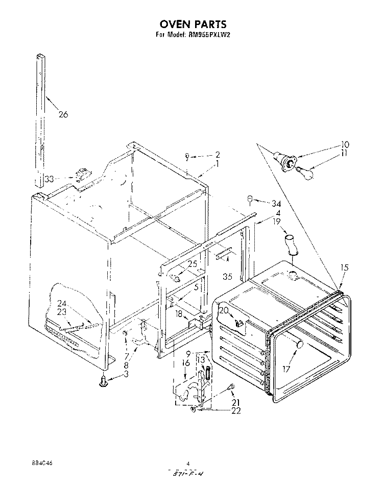 OVEN Diagram and Parts List for RM955PXLW2  Whirlpool Microwave Oven Combo